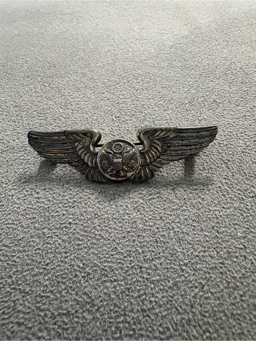 Sterling Silver Military Wings Pin Brooch Vintage Air Force